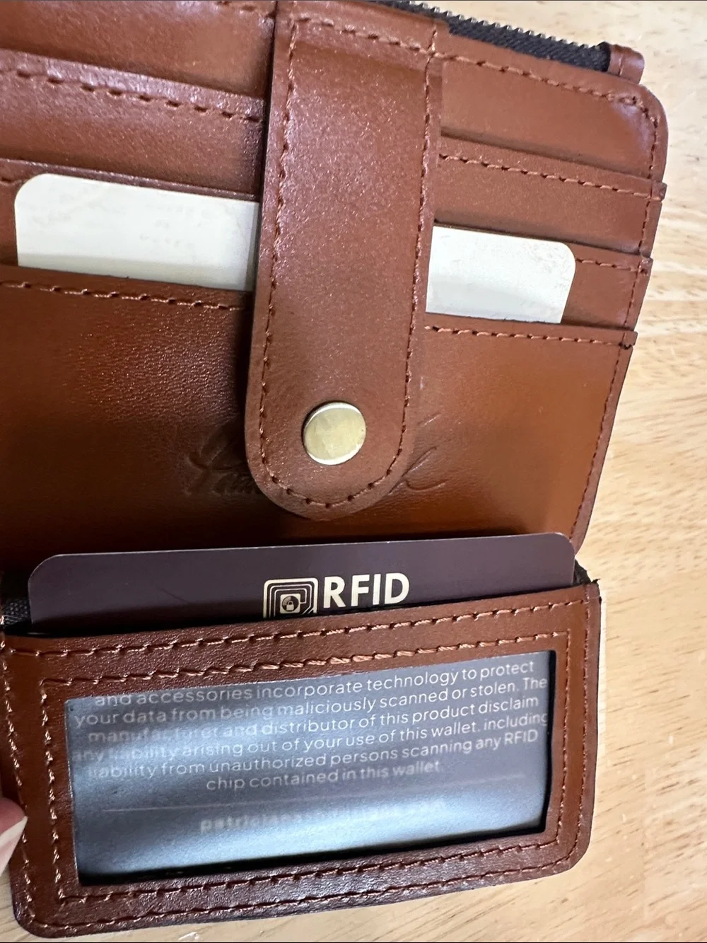 Patricia Nash Chestnut Brown Embossed Leather Card Holder